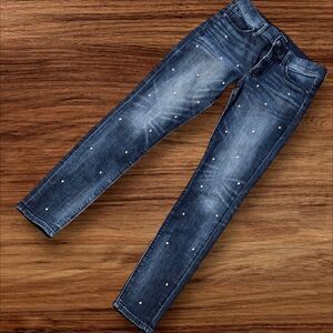 Express Ankle Legging Mid Rise Pearl Embellished Skinny Jeans